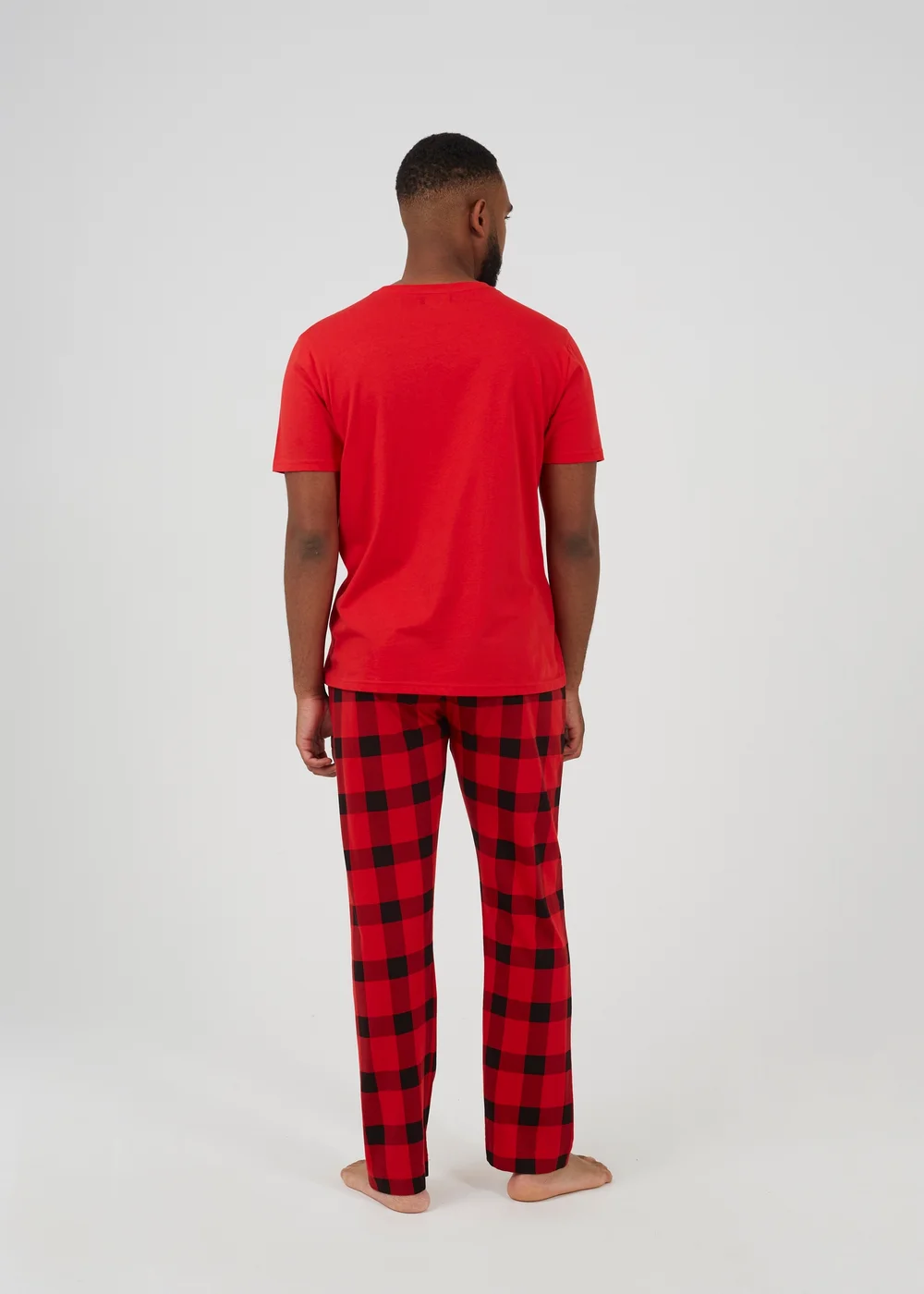 Brave Soul Red Check Print Christmas Loungewear Set - Extra Large Image 2