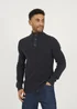 Brave Soul Navy Funnel Neck Jumper with Buttons - XXL Image 1