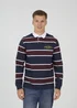 Brave Soul Navy Striped Rugby Shirt - Small Image 1
