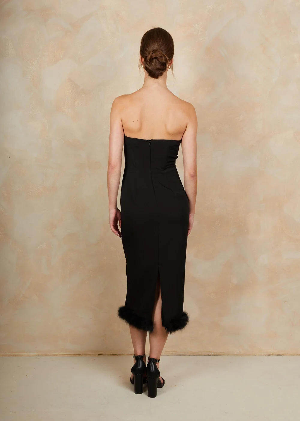 Chi Chi London Black Faux Feather Trim Midi Dress - 16 Image 3