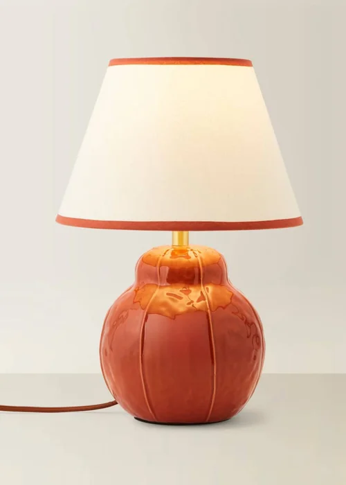 ValueLights Gourdette Burnt Orange Glazed Table Lamp - One Size Image 3