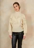 Chi Chi London Cream High Neck Tassel Detail Jumper - L Image 2