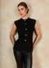 Chi Chi London Black Button Down Knitted Top - XS Image 2