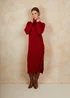 Chi Chi London Red Roll Neck Oversized Jumper Dress - Small Image 2