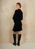 Chi Chi London Black Balloon Sleeve Cable Knit Mini Jumper Dress - Extra small Image 3