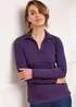 Cotton Traders Amethyst Cosy Up Long Sleeve Polo Shirt - Size 18 Image 4