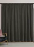 Furn Soft Chenille Blackout Pencil Pleat Curtain Pair Charcoal Grey - 46W X 54D (117x137cm Image 3