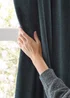 Furn Soft Chenille Blackout Pencil Pleat Curtain Pair Navy - 46W X 54D (117x137cm Image 5