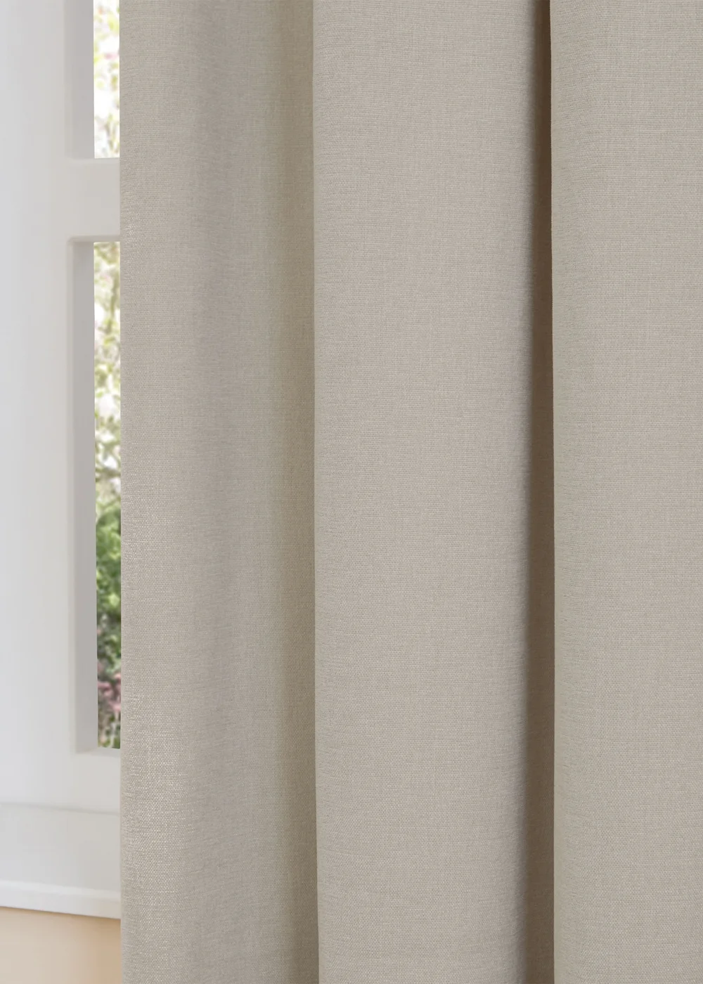Furn Soft Chenille Blackout Pencil Pleat Curtain Pair Natural - 46W X 54D (117x137cm Image 4