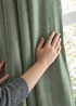 Furn Soft Chenille Blackout Eyelet Curtain Pair Green - 46W X 54D (117x137cm Image 5