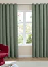Furn Soft Chenille Blackout Eyelet Curtain Pair Green - 46W X 54D (117x137cm Image 2