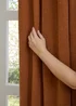 Furn Soft Chenille Blackout Eyelet Curtain Pair Rust - 46W X 54D (117x137cm Image 5
