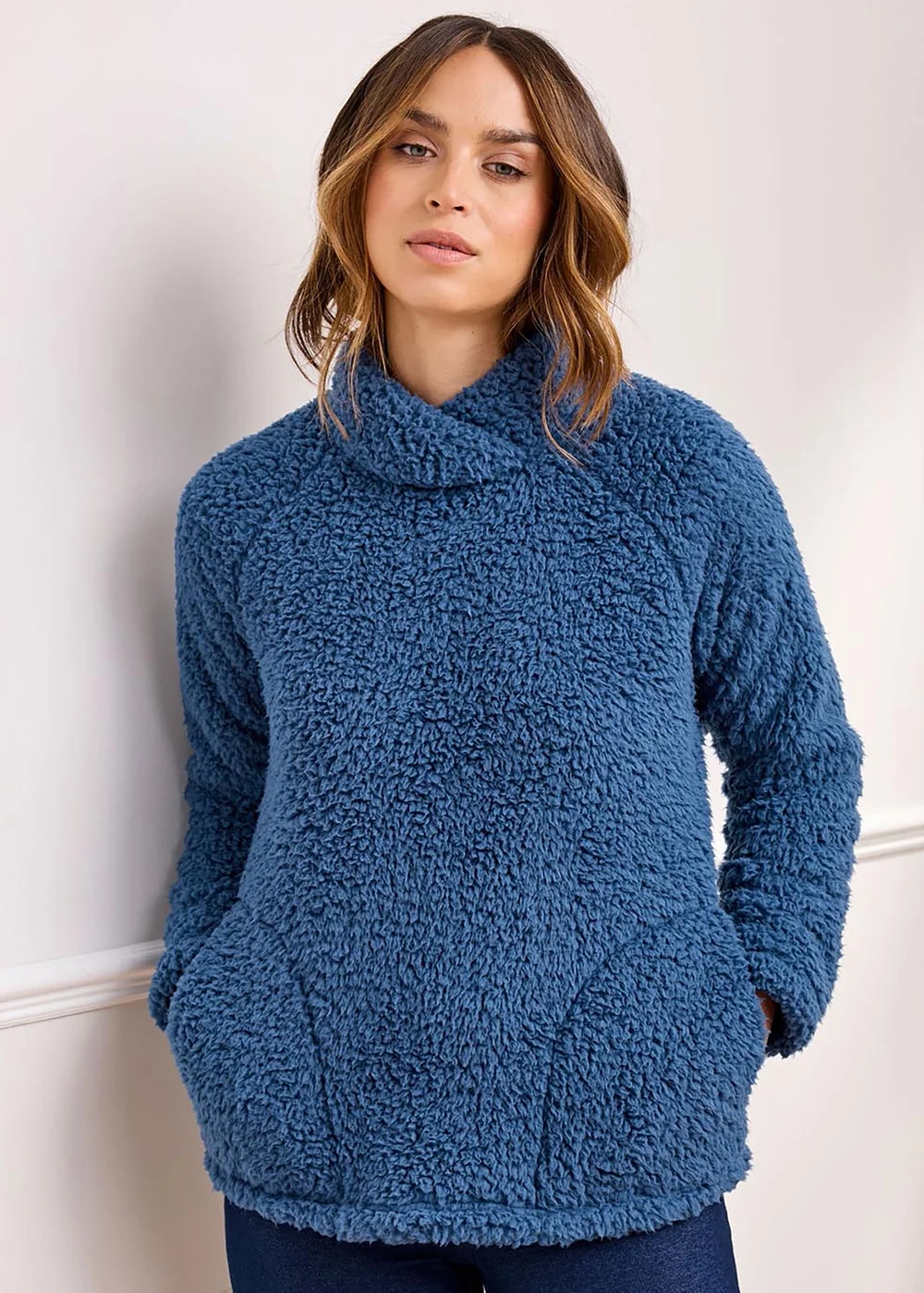 Cotton Traders Pastel Blue Fleece Top - Size 20 Image 1