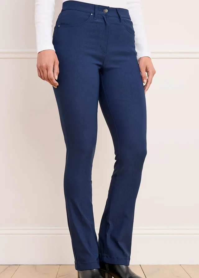 Cotton Traders Azure Blue Super-Stretchy Bootcut Trousers