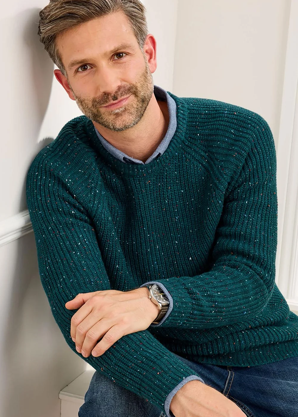 Cotton Traders Jade Supersoft Crew Neck Jumper - M Image 3