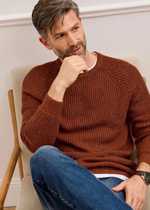 Cotton Traders Burnt Orange Supersoft Crew Neck Jumper - Extra Large Image 3