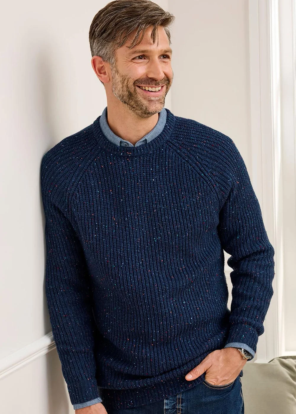 Cotton Traders Pastel Blue Supersoft Crew Neck Jumper - 3XL Image 1