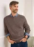 Cotton Traders Dark Brown Supersoft Crew Neck Jumper - Large Image 3