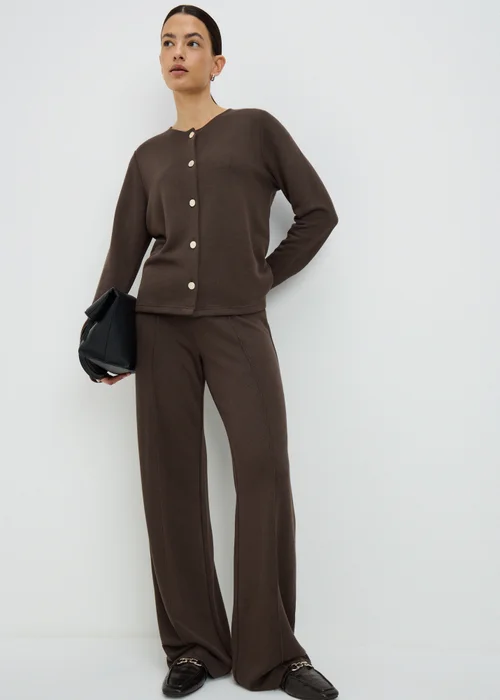 Brown Soft Touch Co Ord Trousers - Size 24 29 leg Image 1