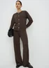 Brown Soft Touch Co Ord Trousers - Size 24 29 leg Image 1