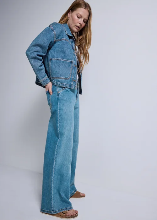 Mid Wash Denim Shacket - Small Image 2