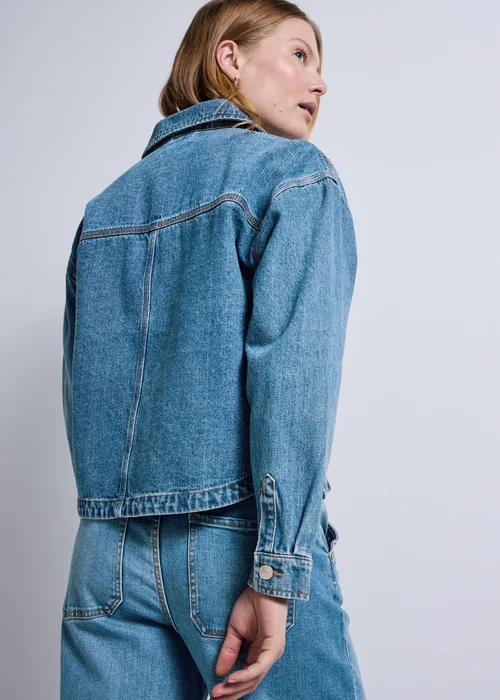 Mid Wash Denim Shacket - Small Image 4