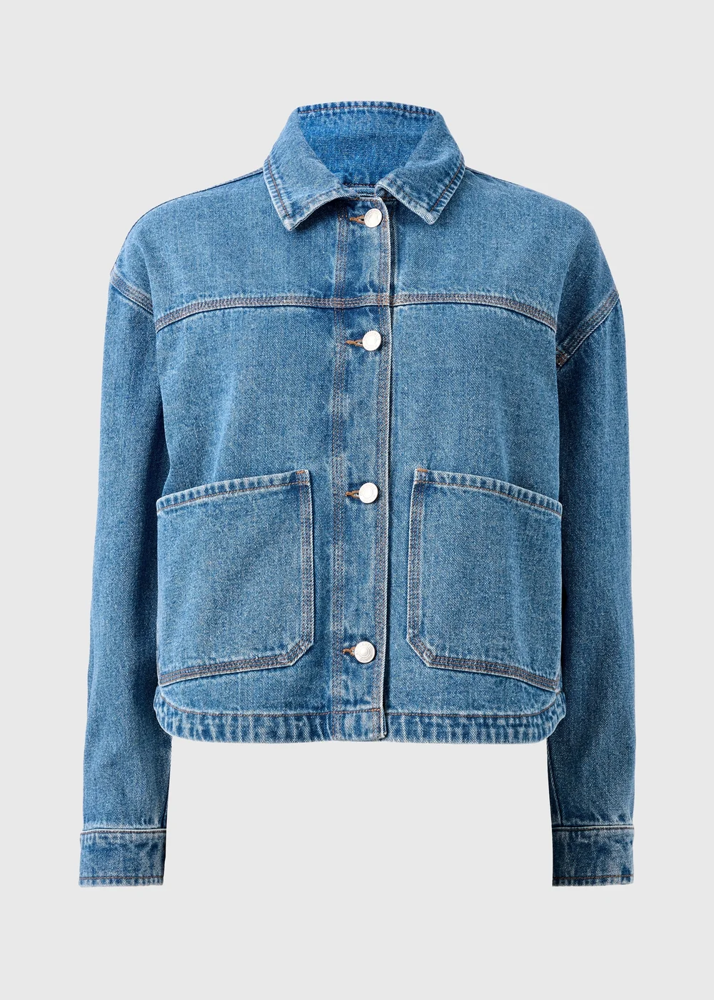 Mid Wash Denim Shacket - Small Image 6