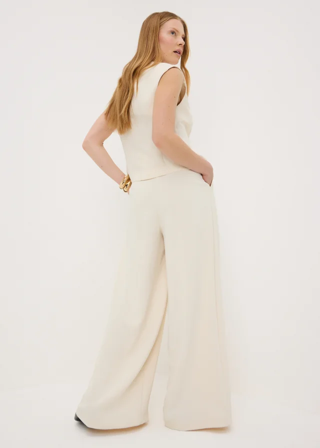 Et Vous Cream Wide Leg Co Ord Trousers