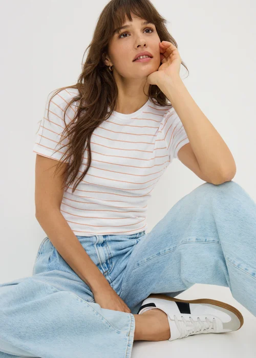 Orange Stripe Fitted T-Shirt - 24 Image 1