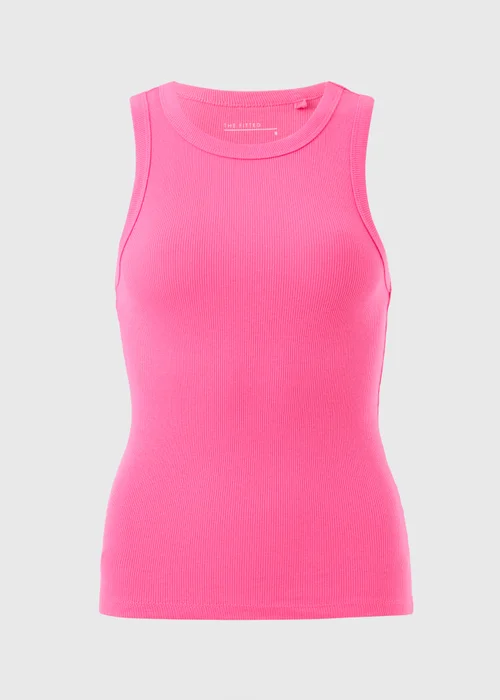 Pink Ribbed High Neck Vest Top - 16 Image 4