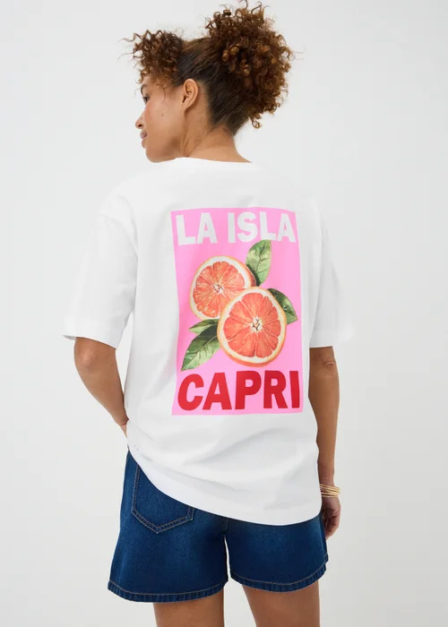 White Capri Back Graphic T-Shirt - L Image 2