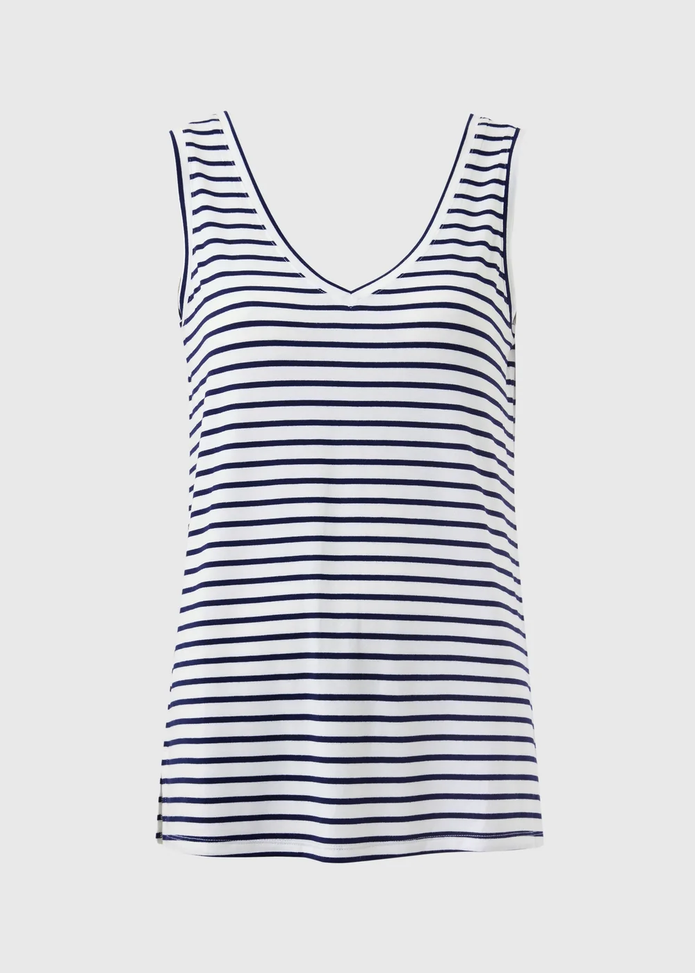 Navy Stripe V-Neck Vest Top - XL Image 3