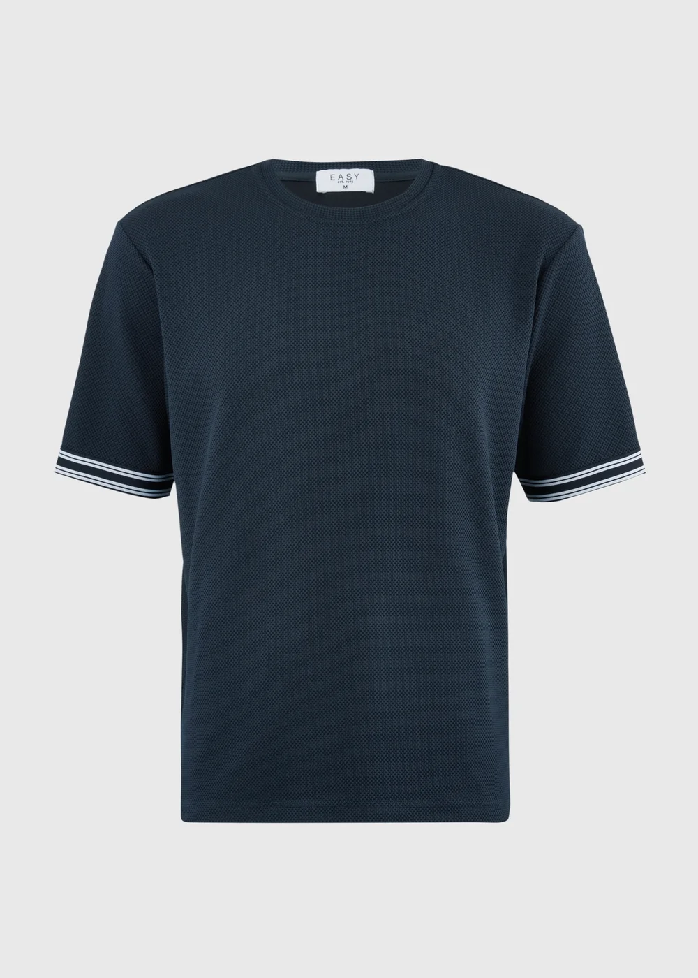 Navy Textured Tape T-Shirt - L Image 4