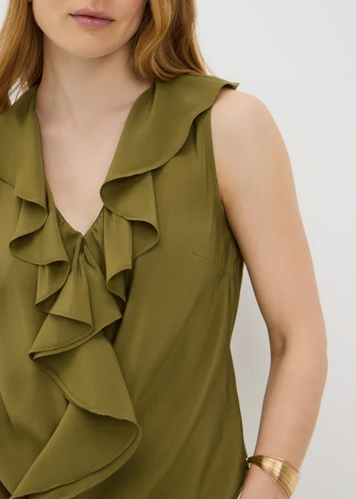 Et Vous Olive Frill Co Ord Vest Top - 8 Image 3