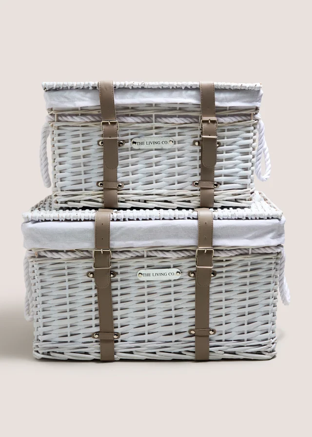 2 Piece Split Willow Strap Baskets