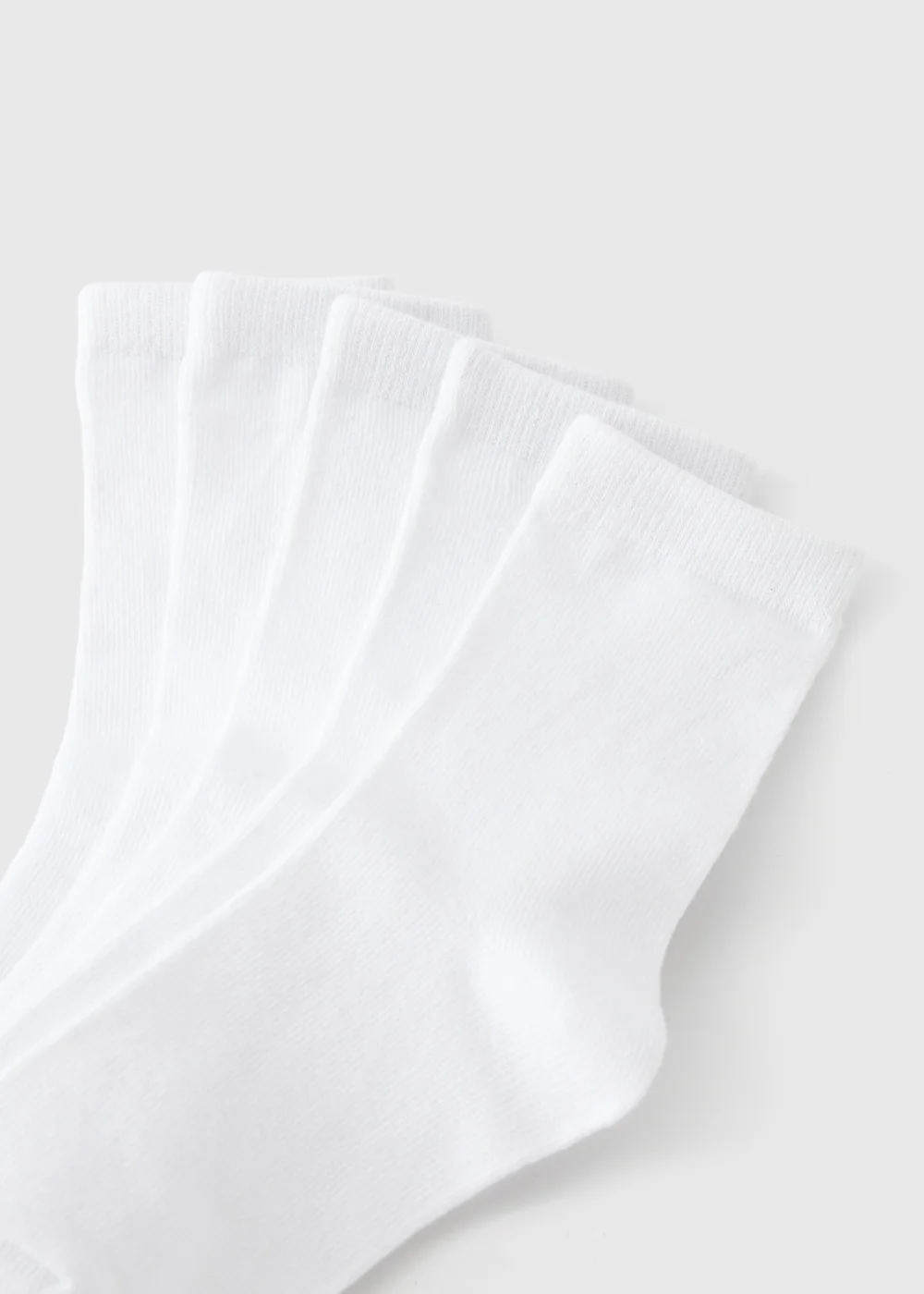 5 Kids White Plain Crew Socks - 6-8.5 Image 2