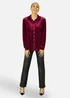 Yumi Burgundy Velvet Relaxed Fit Shirt - Size 16 Image 1