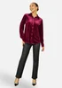 Yumi Burgundy Velvet Relaxed Fit Shirt - Size 16 Image 3