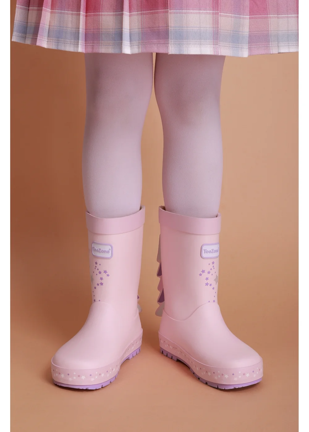 ToeZone Girls Pink Unicorn Waterproof Wellies - Size 8 Infants Footwear Image 2