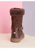 ToeZone Girls Brown Sara Fur Warm Winter Boot - Size 9 Infants Footwear Image 3