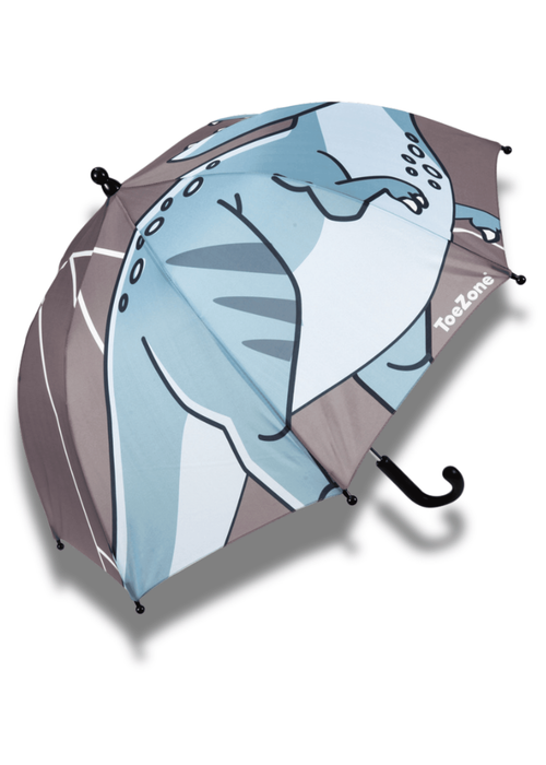 ToeZone Boys Grey Dinosaur Waterproof Umbrella - One Size Image 1