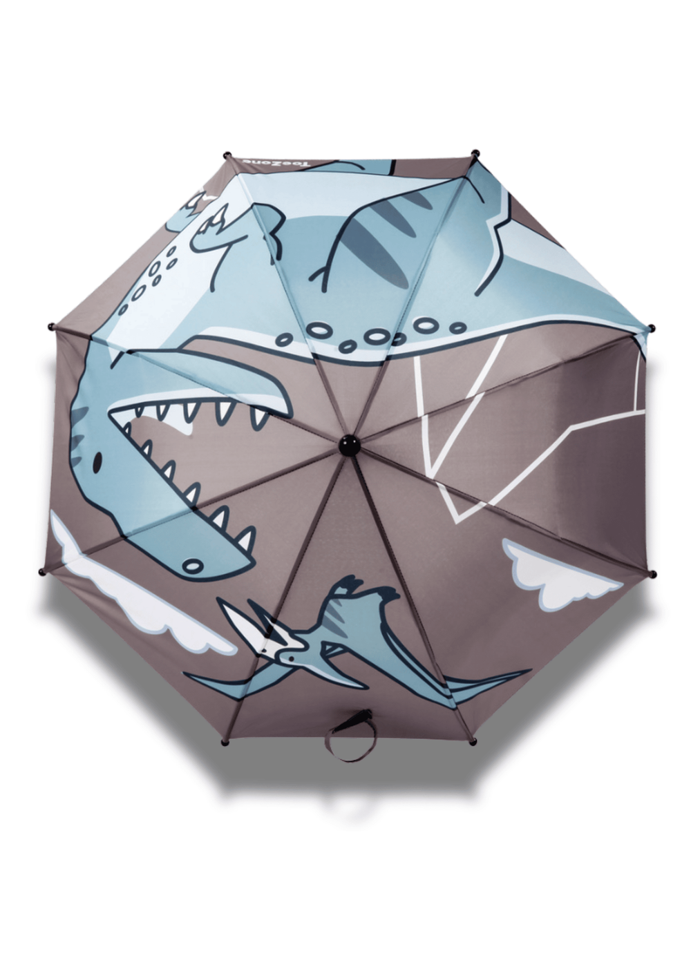 ToeZone Boys Grey Dinosaur Waterproof Umbrella - One Size Image 4