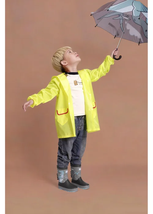 ToeZone Boys Grey Dinosaur Waterproof Umbrella - One Size Image 2