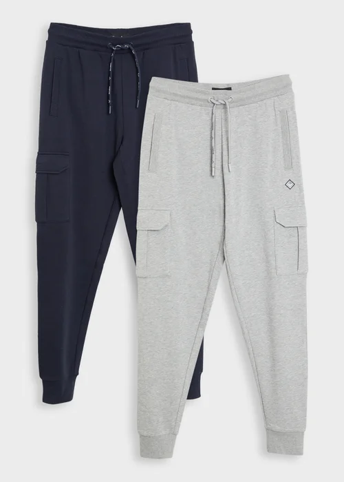 Threadbare Navy 2 Pack Cargo Style Joggers - 2XL Image 1
