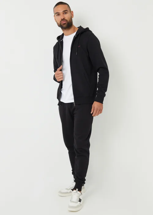 Threadbare Black Cotton Blend Tangerine Zip Through Hoodie - M Image 2