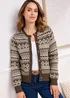 Cotton Traders Cappucino Fair Isle Cardigan - Size 12 Image 3