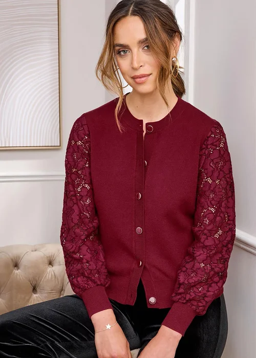Cotton Traders Ruby Lace Sleeve Cardigan - Size 12 Image 2