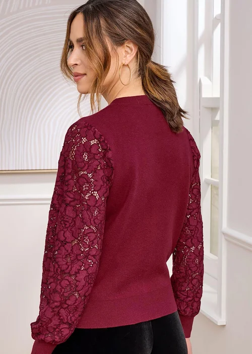 Cotton Traders Ruby Lace Sleeve Cardigan - Size 12 Image 3