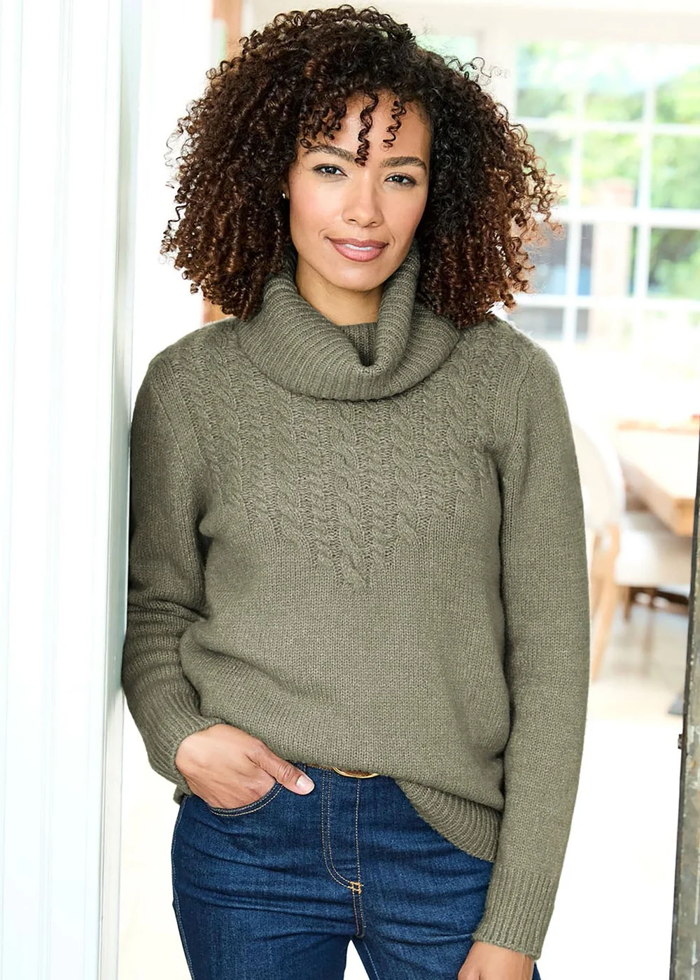 Cotton Traders Mint Cable Jumper - Size 14 Image 2