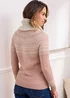 Cotton Traders Rose Pink Fair Isle Relaxed Roll Neck Jumper - Size 24 Image 3